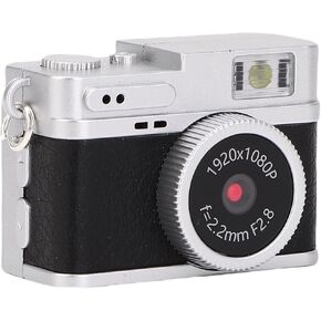 Zunate Mini Keychain Camera, 1080P FHD 20MP Digital Camera with 0.96in Screen, FHD Small Nostalgia Retro Cameras Built in LED Light, 120 Min Recording, for Cycling Climbing Travel (Brown)