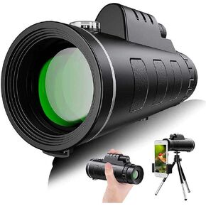 Monoculars Telescope High Power Telescope for Adults Kids, 40x60 High Power Monocular Telescope with Smartphone Holder, BAK4 Prism Waterproof Monoculars Scope with Tripod Binoculars