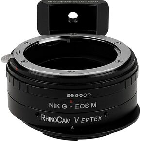 محول خياطة Rhinocam Vertex ، متوافق مع عدسة Nikon F Mount G-Type D/SLR إلى كاميرات Mount Mullless Canon EOS M (EF-M)