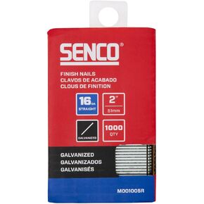 SENCO M001005R 2" 16 Gauge Straight Finish Nails, Galvanized Finish 1,000 Count Pack