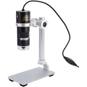 USB Digital Microscope Camera 10X-280X Magnification with Stand 8 LED Ring Lighting Suitable for Students Engineers Collectors