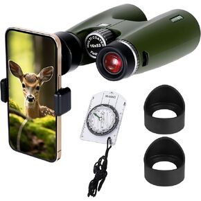 16 * 53 Binoculars for Adults High Powered with BAK4 Telescope Lens Can be Used as Telescope for Kids,Binoculars for Bird Watching.Package Also Includes Smartphone Adapter and Compass, etc.