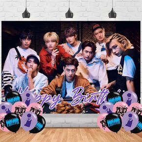 Stray Kids Merch 5 Backdrop 5x3 Vinyl Stray Kids Kpop Birthday Party Supplies Photography Background Picture Photoshoot Cake Table Decor Banner Shoot Drapes Poster