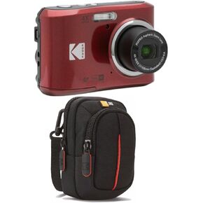 Kodak PIXPRO FZ45 Friendly Zoom Digital Camera (Red) Bundle with Camera Case (2 Items)