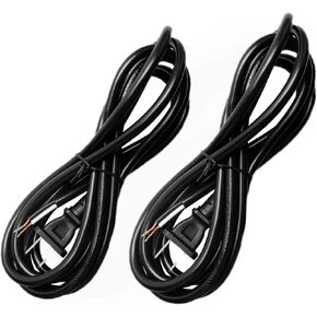 Replacement Power Cord, 2 Prong Polarized, 16 Gauge 8FT, with Open End Extension Cable, for Power Tools, Drill, Saw, Grinder and Sander (2 PCS)