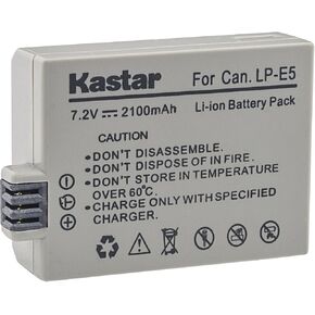 Kastar Battery for Canon LP-E5 LPE5 and Canon EOS Rebel XS, Rebel T1i, Rebel XSi, 1000D, 500D, 450D, Kiss X3, Kiss X2, Kiss F Digital Camera, BG-E5 Grip