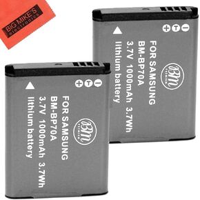 2-Pack of BP-70A Batteries for Samsung PL170, PL20, PL200, PL80, SL50, SL600, SL605, SL630, ST65, ST66, ST76, ST80, ST90, ST95, ST100, ST150F, ST700, TL105, TL110, TL205, WB30F, WB35F, WB50F Cameras