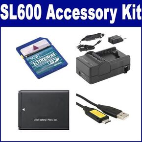 Synergy Digital Camera Accessory Kit, Compatible with Samsung SL600 Digital Camera - Kit Includes: SDBP70A Battery, SDM-1516 Charger, KSD2GB Memory Card, USB20PIN USB Cable