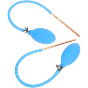 2 Pcs Sugar Art Blowing Bag Air Duster Spray Squeeze Duster Camera Blower Liquid Cane Sugar with Purse Cleaner Ball Bulb Sugar Tools Emulsion Sky-blue
