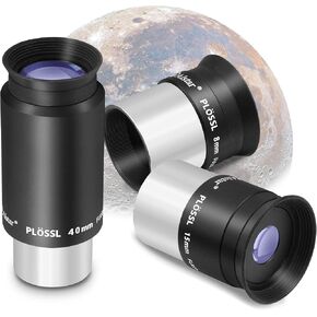 Alstar 1.25 Inch Plossl Telescope Eyepiece Set - 8mm 15mm 40mm Fully Multicoated Optical Lens for 1.25inch Astronomic Telescope and Astronomy Filters - 4 Element Plossl Design