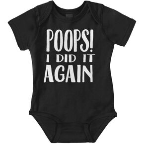 Brisco Brands Poops I Did it Again Potty Training Baby Romper Boys or Girls