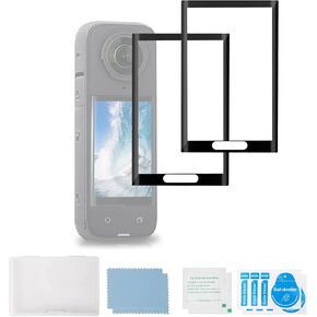 2Pack Screen Protector for Insta360 X5/X4 Action Camera Accessories LCD Tempered Glass Screen Protector Film 3D 9H Hardness Anti-Scratch Anti-Fingerprint Anti-Bubble Compatible for Insta360 X5/X4