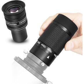 Astromania Telescope Eyepiece 15mm, Wide Angle 58 Degree - Bundle with - Zoom Eyepiece for Telescope 8-24mm