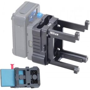 Nitze V Mount Adapter E2-FS-SV4/E2-FS-SV4L مع حامل SSD لـ Z CAM (شريحة قصيرة) و Z CAM V مع حامل SSD لـ Z Cam HDMI-SDI Converter/Z CAM E2/E2-M4 S6 F8 (شريحة طويلة) (E2-FS-SV4L)