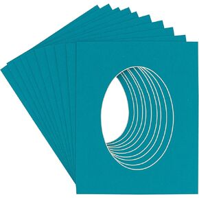 CountryArtHouse Mid Grey Acid Free 10x13 Oval Picture Frame Mat with White Core Bevel Cut for 8x10 Pictures - Fits 10x13 Frame - Pack of 25 Matboard Show Kits with Acid Free Backings & Clear Bags