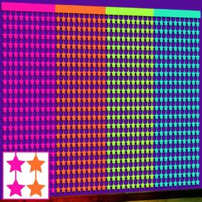 4 Pack Glow in the Dark Party Supplies Neon Streamers Party Decorations Backdrop Blacklight Stars Neon Foil foil Stertains Photo Photo Props UV Black Light for Birthday Decoration