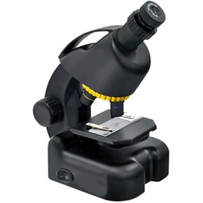 Microscope,with A Smartphone Holder, 40-640 Times Real Pixels, 45° Golden Viewing Angle, ABS Material, LED Transmitted Light,Focusing Handwhee