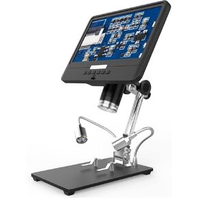 Digital Microscope with 8.5-inch HD LCD Screen, 5X-260X Magnification, Coin & Mobile Phone Repair, 1080P Industrial Detection Tool
