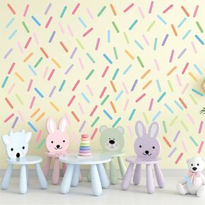 300Pcs Confetti Wall Decals Removable Peel and Stick Waterproof Sprinkle Wall Stickers Kids Girls Bedroom Nursery Playroom Classroom DIY Dorm Living Room Party（Dark Color）