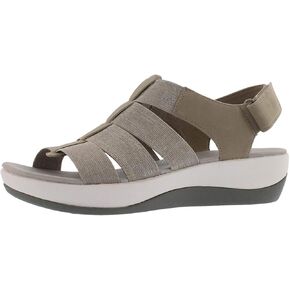 Clarks Women's Arla Shaylie Casual Wedge Sandal Sand/Wht