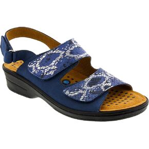Sanosan Women's Jayne Nubuck and Reptile Print Leather Sandal with removable Sietelunas™ Insole