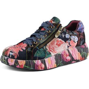 Spring Step L'Artiste Dallyn Women's Playful Sneaker - Mix of Textures & Patterns, Cushioned Comfort, Versatile Style