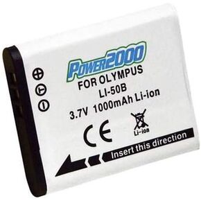 Power2000 LI-50B 3.7V 1000mAh Rechargeable Lithium-Ion Battery for Olympus Digital Cameras