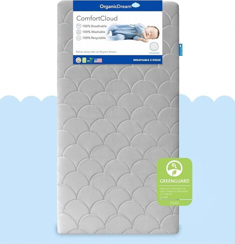 Comfortcloud من مرحلتين سرير وطفل صغير في Moon Gray I 100 ٪ أثبتت تنفسها لتقليل مخاطر الاختناق ، قابلة للغسل 100 ٪ ، مرحلتين ، غلاف ذهبي معتمد ، قابلة للإزالة-ديلوكس 5 "سميكة in Saudi Arabia