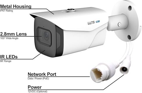 LTS LXIP8142W-28M PRO-X Series 4MP Bullet IP Camera 2.8mm Lens Poe in Kuwait