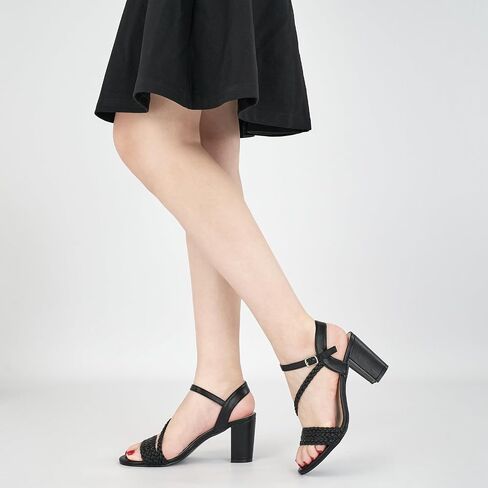 HARENCE Heels for Women Dressy Sandals: Womens Open Toe Ankle Strap Block Chunky Heeled Sandal Dress Shoes for Wedding Prom Party Work in Saudi Arabia