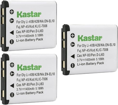 Kastar Li-42B Battery 1-Pack Replacement for Olympus FE-300 FE-320 FE-330 FE-340 FE-350 FE-360 FE-3000 FE-3010 FE-4000 FE-4010 FE-4030 FE-4050 FE-5000 FE-5010 FE-5020 FE-5030 FE-5035 Camera in Kuwait