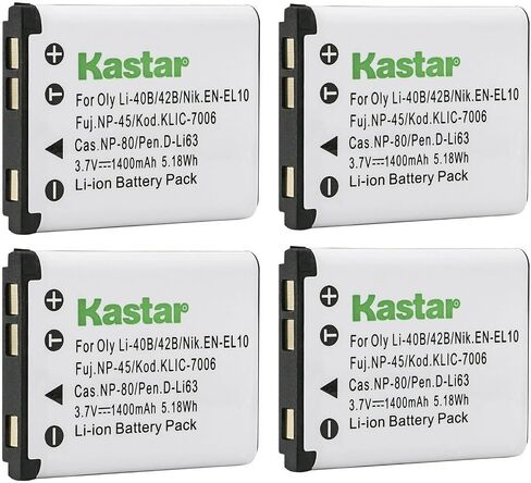 Kastar Li-42B Battery 1-Pack Replacement for Olympus FE-300 FE-320 FE-330 FE-340 FE-350 FE-360 FE-3000 FE-3010 FE-4000 FE-4010 FE-4030 FE-4050 FE-5000 FE-5010 FE-5020 FE-5030 FE-5035 Camera in Kuwait