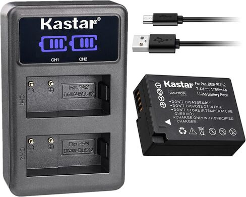 KASTAR DMW-BLC12 LED2 USB Battery Charger متوافق مع Panasonic DMW-BLC12 DMW-BLC12E DMW-BLC12GK DMW-BLC12PP ، شاحن Panasonic DE-A79 DE-A79B ، in Saudi Arabia