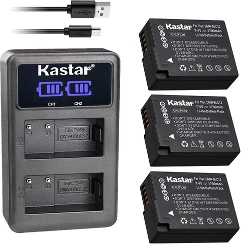 KASTAR DMW-BLC12 LED2 USB Battery Charger متوافق مع Panasonic DMW-BLC12 DMW-BLC12E DMW-BLC12GK DMW-BLC12PP ، شاحن Panasonic DE-A79 DE-A79B ، in Saudi Arabia