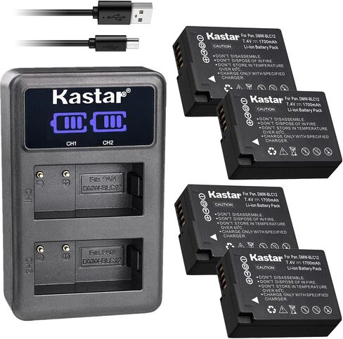 KASTAR DMW-BLC12 LED2 USB Battery Charger متوافق مع Panasonic DMW-BLC12 DMW-BLC12E DMW-BLC12GK DMW-BLC12PP ، شاحن Panasonic DE-A79 DE-A79B ، in Saudi Arabia