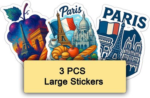 100PCS Paris Stickers Pack Travel Vinyl Waterproof France Sticker for Kids Teens Adults Aesthetic Decal Decorative Funny Car Bumper Decals Water Bottle Helmet Phone Birthday Gift in Saudi Arabia