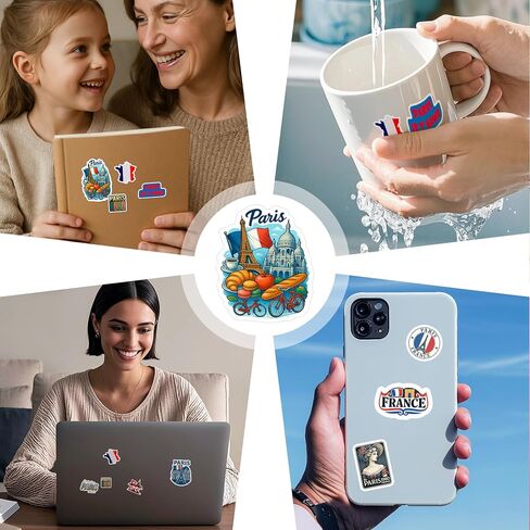 100PCS Paris Stickers Pack Travel Vinyl Waterproof France Sticker for Kids Teens Adults Aesthetic Decal Decorative Funny Car Bumper Decals Water Bottle Helmet Phone Birthday Gift in Saudi Arabia