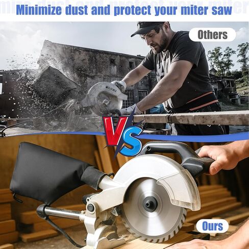 2Pcs Dust Bag for Miter Saw Black Dust Collector with Zipper Adjustable Bracket and Wired Stand Dust Bag for 255 Model Belt Sander Parts Diagonal Saw Miter Saw Accessories in Saudi Arabia