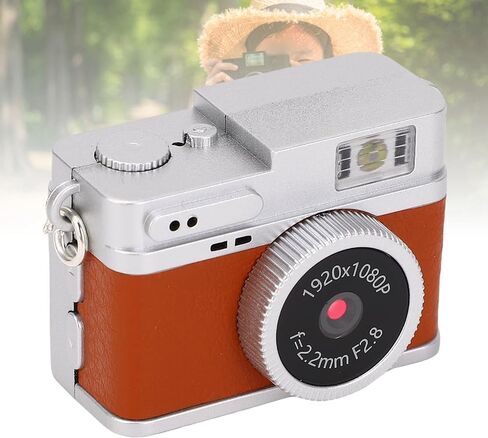 كاميرا Zunate Mini Keychain ، الكاميرا الرقمية 1080p FHD 20MP مع شاشة 0.96in ، كاميرات FHD الصغيرة الحنين الرجعية المدمجة في ضوء LED ، تسجيل 120 دقيقة ، للتسلق ركوب الدراجات (بني) in Kuwait