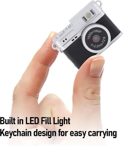 كاميرا Mini Keychain ، 1080p FHD Mini Retro Digital Camera ، كاميرات صغيرة صغيرة محمولة قديمة قديمة ، مسجل فيديو جيب لتسجيل دراسة السفر (أسود) in Kuwait