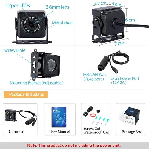 5MP IP65 POE POE IP Mini Camera ، 940NM غير مرئي LED INNTRARED POE Camera Light Vision ، 3.6 مم عدسة MINI MINIE INDOOR/Outdoor Security Cam Motion ، PC/PHONE APP (I704-3-P-HSV6) in Kuwait