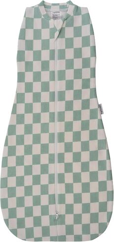Tiny Twinkle Baby Sleep Sack 3-6 Months 1.0 TOG, Cotton & Elastane Wearable Blanket, Swaddle Transition Micro-Fleece, Machine Washable(Sage Checkers) in Saudi Arabia