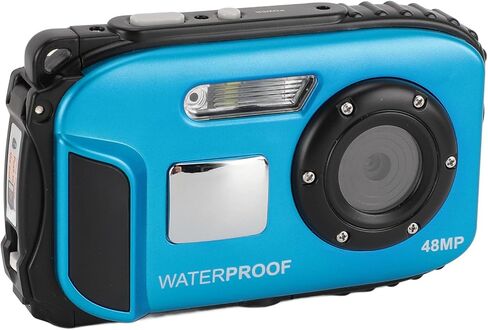 aqxreight Diving Camera 1080P 48MP Compact Camera with 2.4 Inch Color Screen and 32GB Memory Card (Blue) in Saudi Arabia