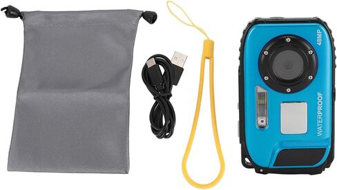 aqxreight Diving Camera 1080P 48MP Compact Camera with 2.4 Inch Color Screen and 32GB Memory Card (Blue) in Saudi Arabia
