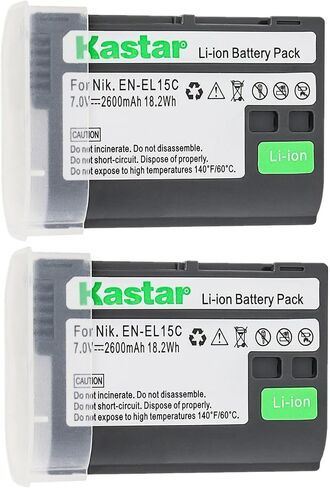 Kastar 2-Pack Battery Replacement for Nikon Z 5 Z5, Z 6 Z6 Z6 II, Z 7 Z7 Z7 II Z 7 Q3 Z7Q3, Z 8 Z8, 1V1, D500, D600, D610, D750, D780, D800 D800E, D810 D810A, D850, D7000, D7100, D7200, D7500 Camera in Saudi Arabia