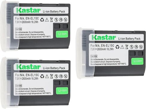Kastar 2-Pack Battery Replacement for Nikon Z 5 Z5, Z 6 Z6 Z6 II, Z 7 Z7 Z7 II Z 7 Q3 Z7Q3, Z 8 Z8, 1V1, D500, D600, D610, D750, D780, D800 D800E, D810 D810A, D850, D7000, D7100, D7200, D7500 Camera in Saudi Arabia