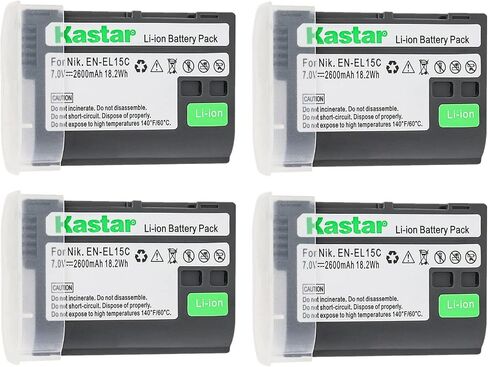 Kastar 2-Pack Battery Replacement for Nikon Z 5 Z5, Z 6 Z6 Z6 II, Z 7 Z7 Z7 II Z 7 Q3 Z7Q3, Z 8 Z8, 1V1, D500, D600, D610, D750, D780, D800 D800E, D810 D810A, D850, D7000, D7100, D7200, D7500 Camera in Saudi Arabia