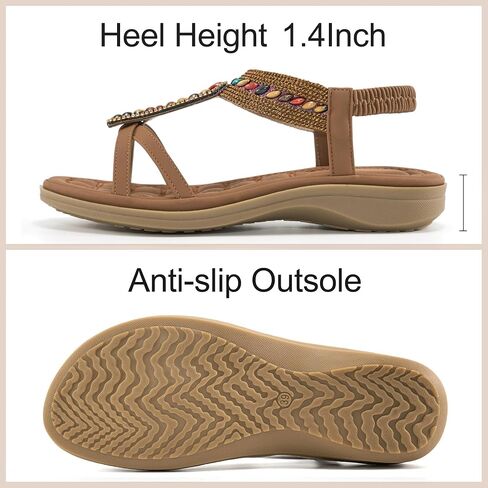 Alicegana Womens Sandals Orthopedic Shoes: Comfortable Arch Support Dressy Bohemian Flats 2025 for Walking Beach Vacation in Kuwait
