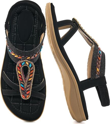 Alicegana Womens Sandals Orthopedic Shoes: Comfortable Arch Support Dressy Bohemian Flats 2025 for Walking Beach Vacation in Kuwait