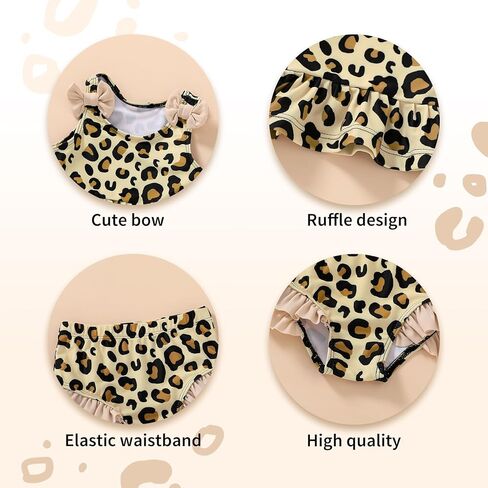 Happy Town Toddler Swimsuit Baby Girl Bathing Suit Sleeveless Bow Floral Bikini Top Ruffle Shorts with Hat Beach Swim Wear in Kuwait